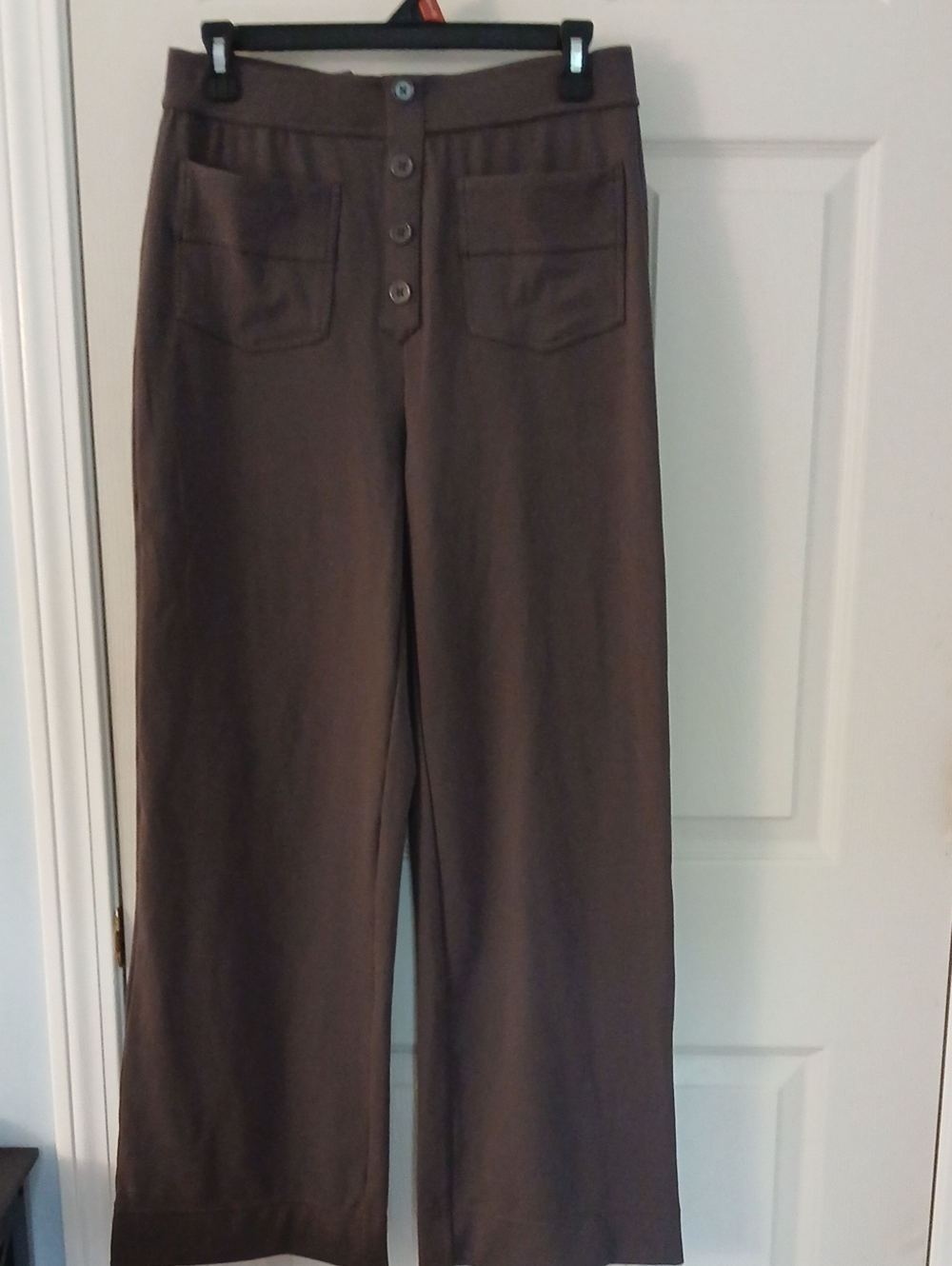 HALARA Gray Wide-Leg High-Rise Pants with Front Pockets